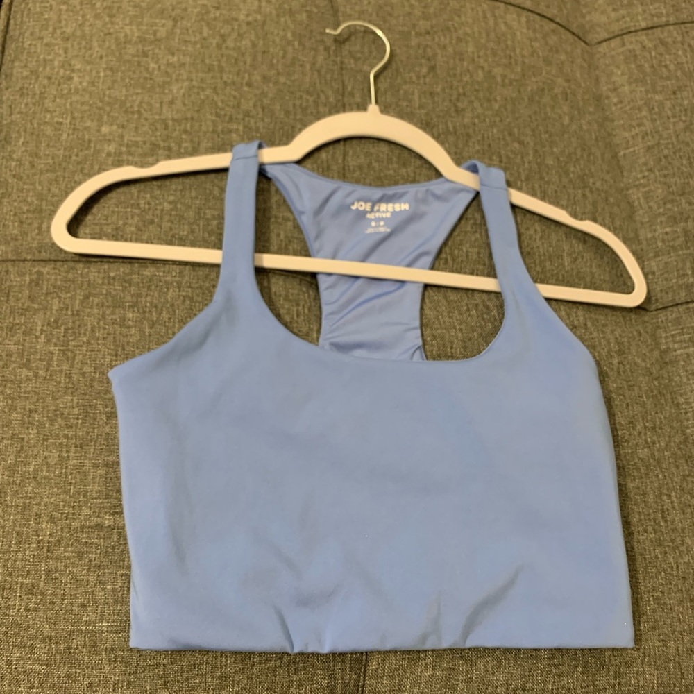 Light blue sports bra